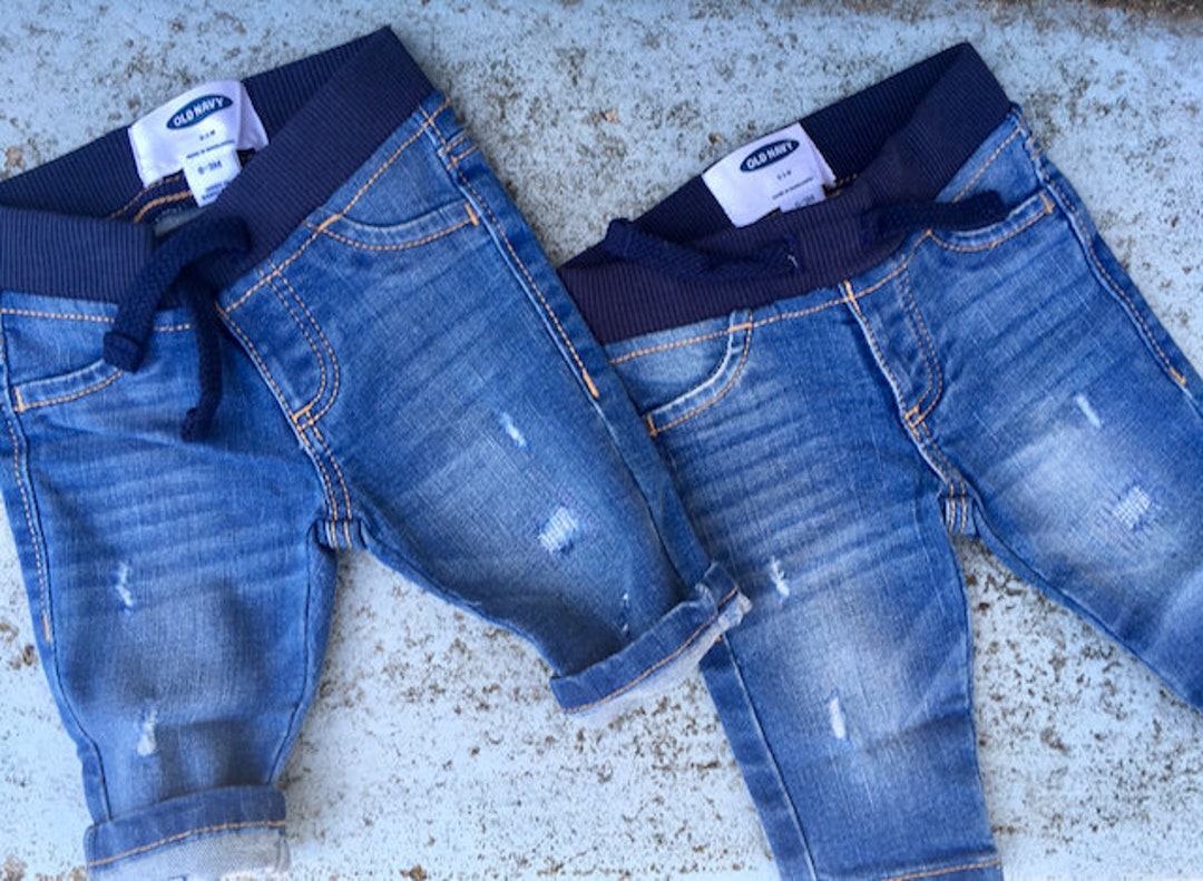 Baby jeans distressed denim for newborn baby girl jeans baby boy jeans