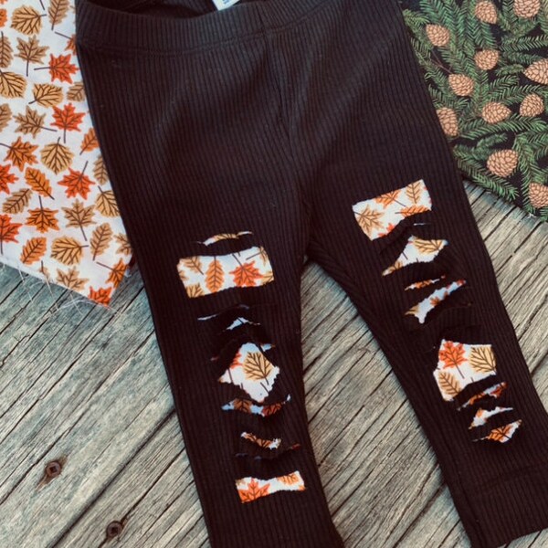 Kids Ripped Leggings Etsy