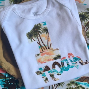 Beach Birthday Boy Shirt || the beach bum baby || Hawaiian Birthday 1st - 5th Boy Outfit - Personalized Birthday Luau Summer Shirt