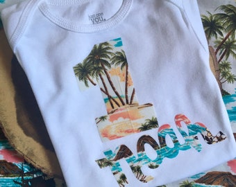 Beach Birthday Boy Shirt || the beach bum baby || Hawaiian Birthday 1st - 5th Boy Outfit - Personalized Birthday Luau Summer Shirt