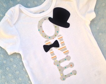 1st Birthday Boy Outfit, ONEderful Birthday Onsie, Big Top Circus, Rainbow Polka Dot Little Man First Birthday, 1 Year Party Shirt, Gift