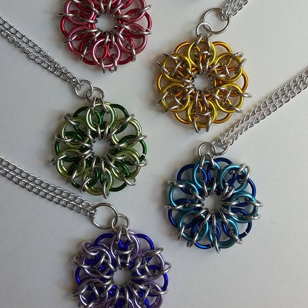 Chromatic Chain Mail Pendants