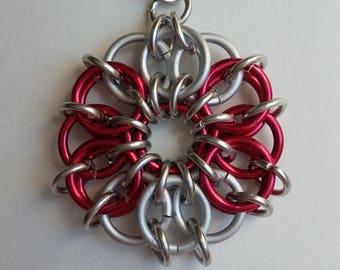Canadian Flag Chain Mail Pendant