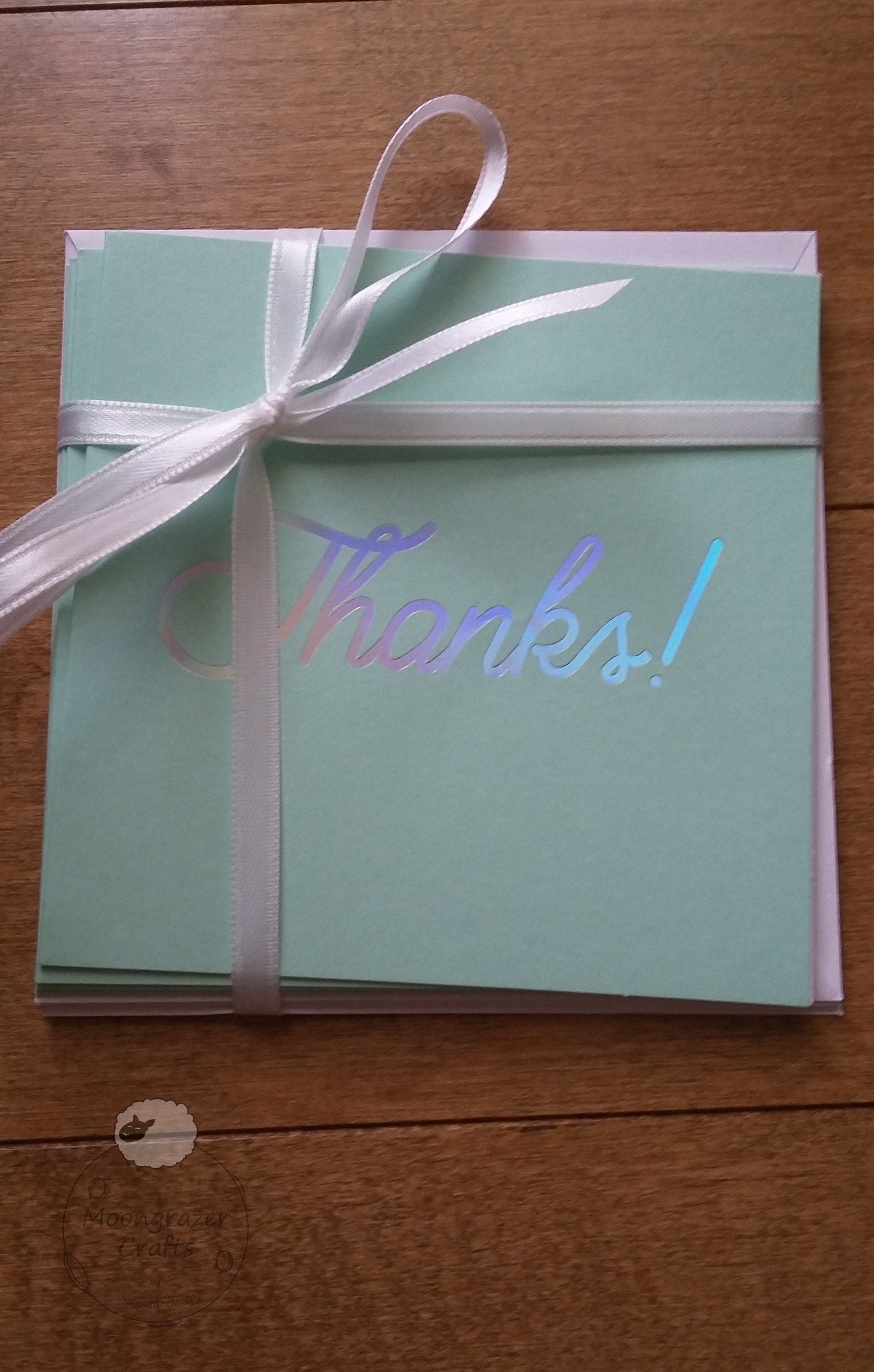 Thank You Cards Mint Set of 4 Etsy Hong Kong