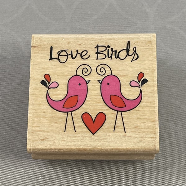 Studio G Wood Mounted Stamp Love Birds
