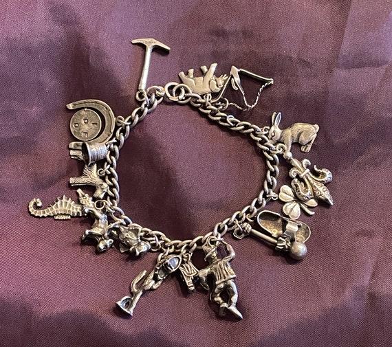 Charme Bracelet Argent Sterling Vintage - Forme Pantoufles, 4g - Occasion Bon état