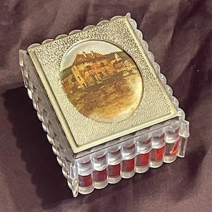 1960s European Country Manor Plastic Trinket Presentation Box