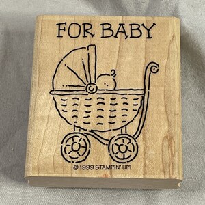 Stampin Up op hout gemonteerde stempel voor kinderwagen