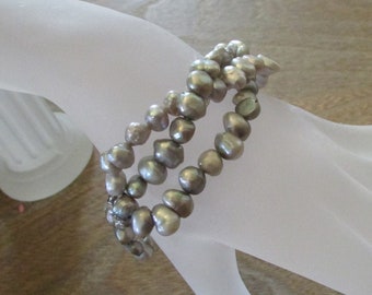 3 Strand Twisted Grey Bracelet,Pearl,Pearl Bracelet,Baroque Pearl,Freshwater Pearl,Grey Pearl Bracelet,Grey,Wedding Pearl,Birthday Gift,Gift