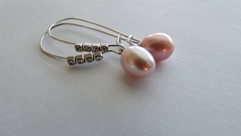 Peach Pearl Earrings,Light Lavender Pearl Earrings,Rice Pearl Earrings,Dangle Pearl Earrings,Silver Earrings,Freshwater Pearl Earrings