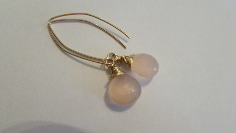Faceted Flat Oval Salmon Quartz Drop Dangle Earrings,Quartz Earrings,Earrings,Salmon Earrings,Dangle Earrings,Weddings,Birthdays,Gifts