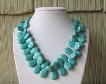 Chunky Turquoise Necklace, Turquoise, Blue Necklace, Turquoise Necklace, Birthday gift