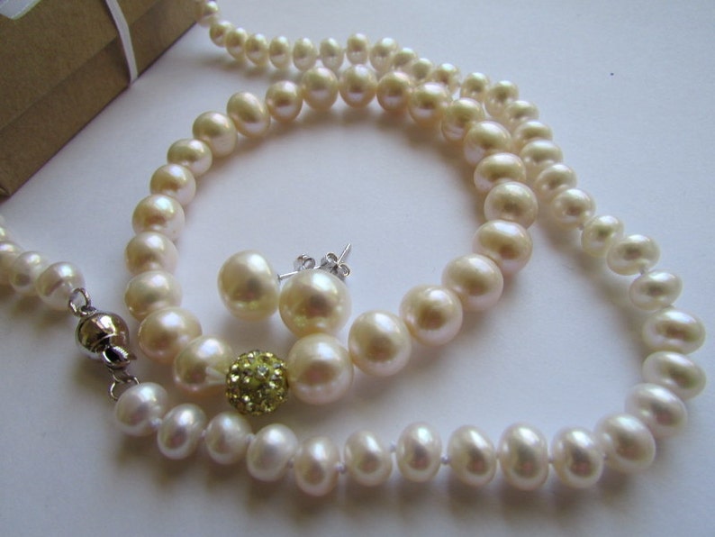 Set of Pearl AAAA Smooth Round White Fresh Water Pearl - Etsy