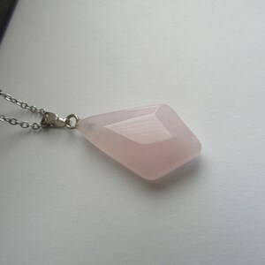 Rose Pink Gemstone Necklace,Pink Gemstone Necklace,Stainless Steel Chain,Gemstone Necklace,Birthday Gift