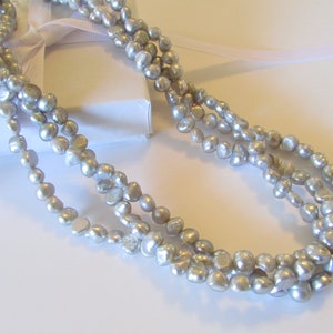 Gray Pearl Necklace, Baroque Pearl Necklace, Pearl Necklace, Freshwater Pearl Necklace, Gray Necklace, Wedding Pearl, Bridal Gift, Bridal