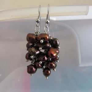 Brown Pearl Earrings,Pearl Earrings,Baroque Pearl Earrings,Dangle Pearl Earrings,Freshwater Pearl Earrings,Gift,Bridal Gift,Wedding Gift