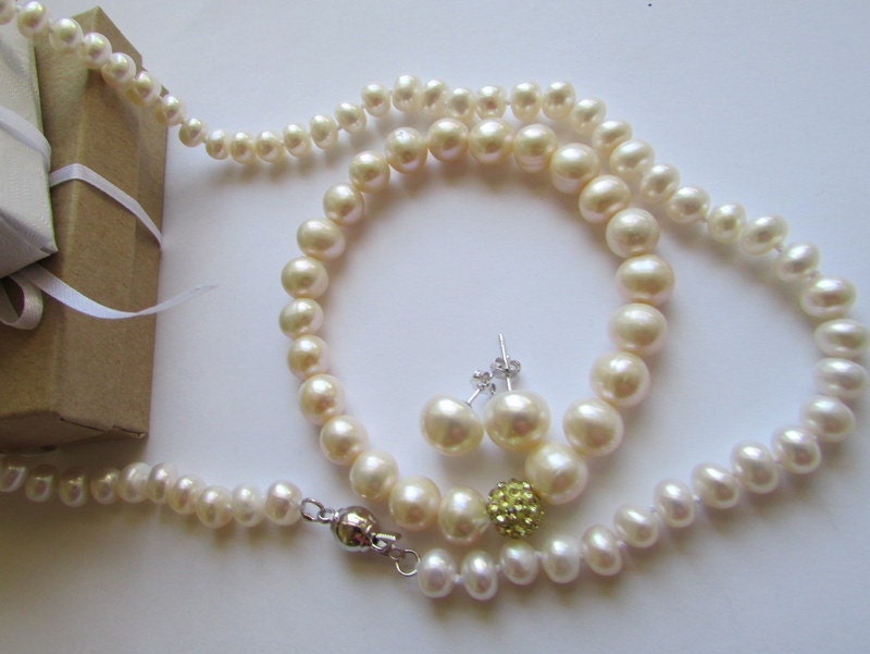 Set of Pearl AAAA Smooth Round White Fresh Water Pearl - Etsy