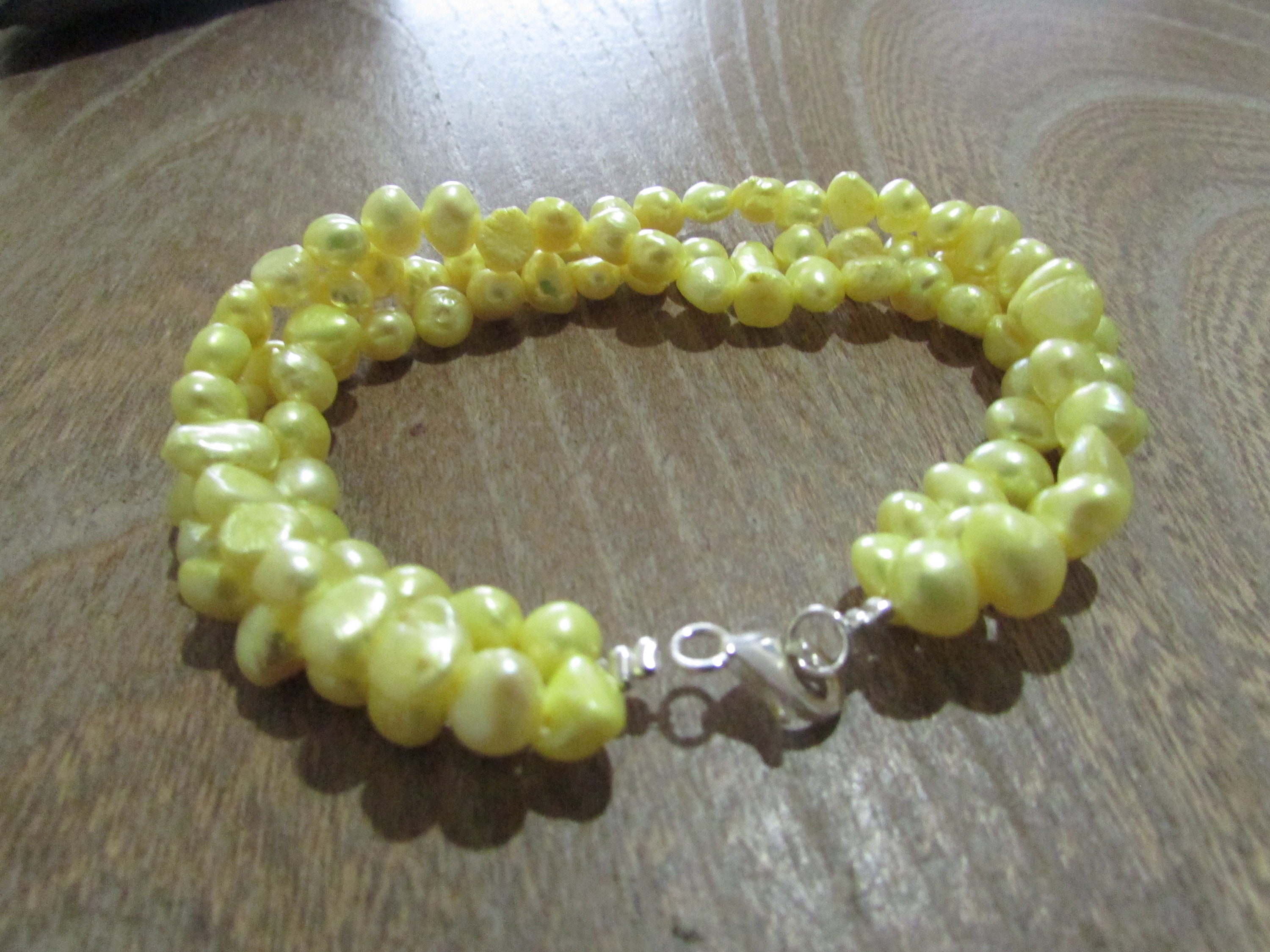 925 Yellow Pearl Bracelet pearl Bracelet yellow Bracelet