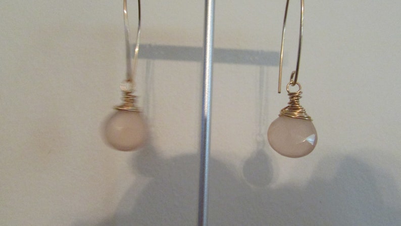 Faceted Flat Oval Salmon Quartz Drop Dangle Earrings,Quartz Earrings,Earrings,Salmon Earrings,Dangle Earrings,Weddings,Birthdays,Gifts