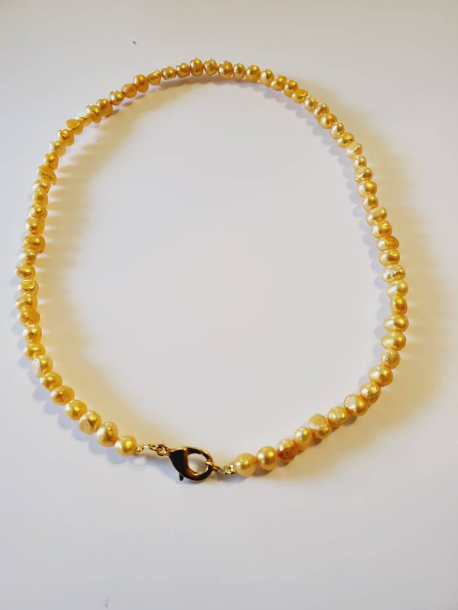 Yellow Pearl Necklace Pearl Necklace Freshwater Pearl Etsy