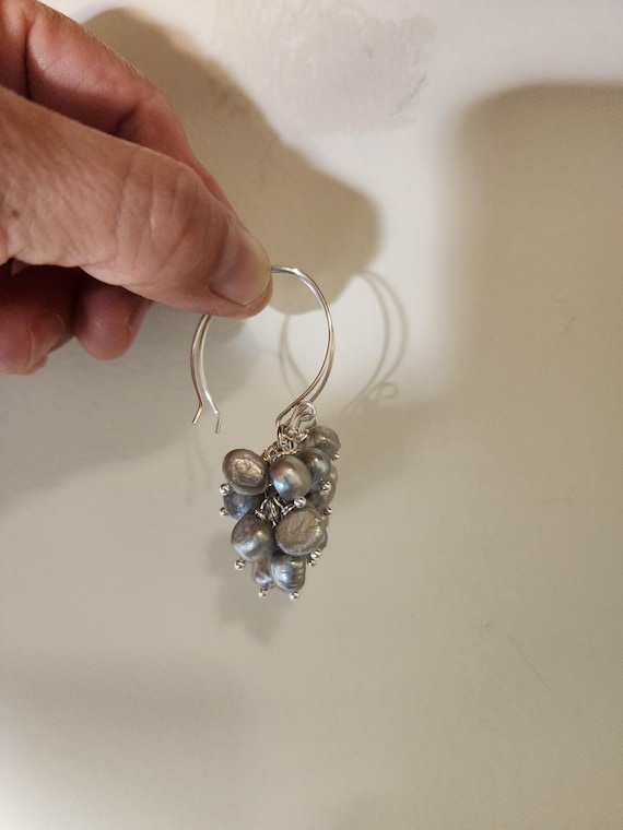 Grey Pearl Earrings,Pearl Earrings,Pearl Dangle Earrings,Birthday Gift,Wedding Pearl,Weddings,Dangle Earrings,Bridal Gift,Pearl