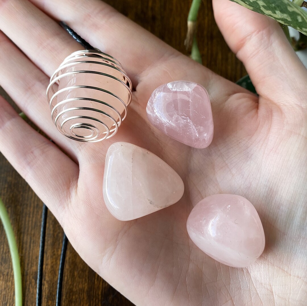 Rose Quartz Crystal Pendant SILVER 25x30mm Etsy