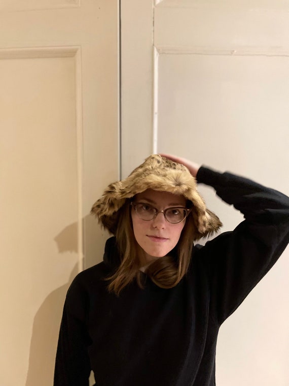 Cheetah Print Fur Bucket Hat