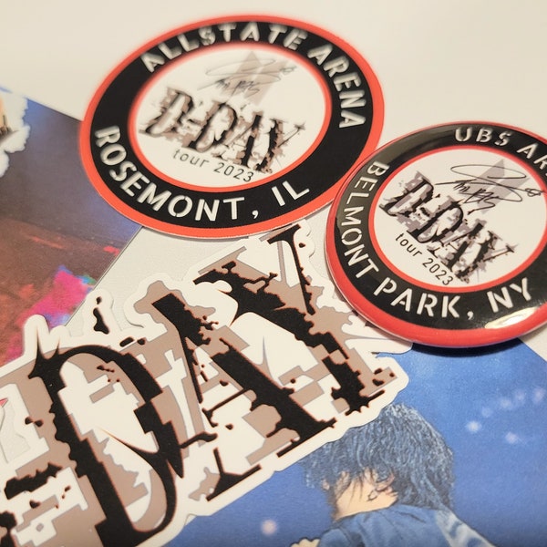 BTS Suga Agust D D-Day Concert Tour Buttons & Stickers | UBS Arena, Prudential Center, Allstate Arena, Kia Forum, Oakland Arena Souvenir Pin