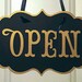 Metallic Open Closed Flip Sign Cardstock Hangs With Black - Etsy