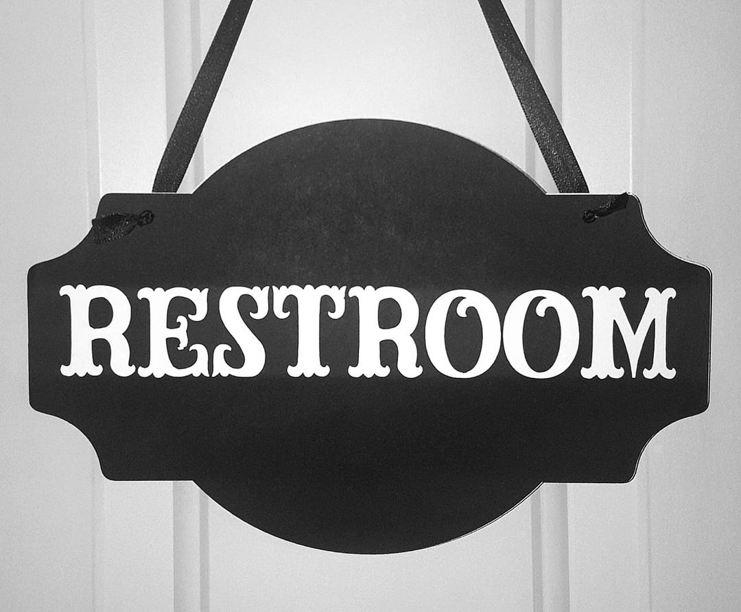 Restroom Sign or Powder Room Sign, Bathroom Sign, Card Stock With or