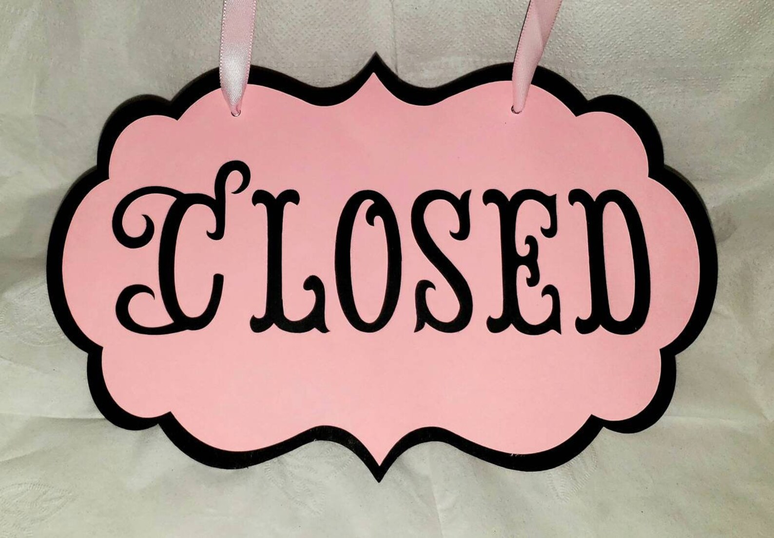 Open Closed Reversible Flip Sign Elegant Die Cut Cardstock | Etsy