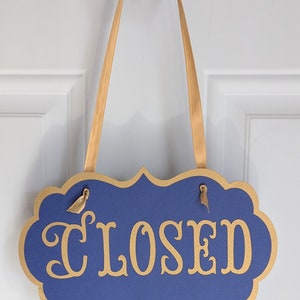 Metallic Open Closed Flip Sign Cardstock, Hangs With Black Ribbon ...