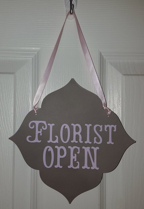 Open Closed Sign Florist Reversible Flip Sign Gray and Pink | Etsy