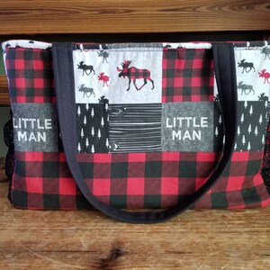 plaid diaper bag