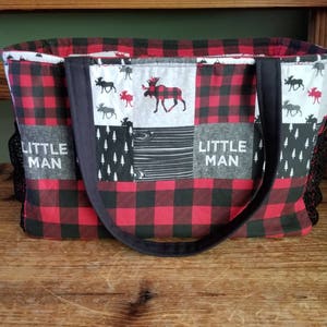 plaid diaper bag