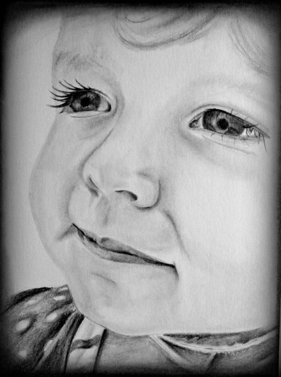 Child or Adult Portrait Sketch Personalized Pencil Drawing Custom Portrait Drawing