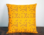 Gold and Brown Honeycomb Geometric Accent Throw Pillow Cover 16"x16" - Apartment Therapy Trend Pick