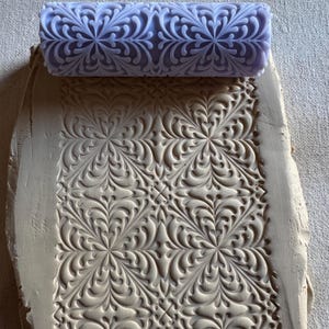 Repeating Pattern Texture Roller | 100mm Pottery Embossing Roller | Clay, Ceramic, Polymer Clay Tool