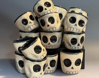 Skull Shot Glasses - 1.5oz - Small Shot Glass - Spooky Shot Glass - Halloween Shot Glass