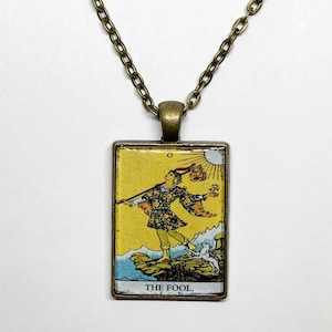 The Fool, Tarot Card Necklace, Resin Cast Necklace