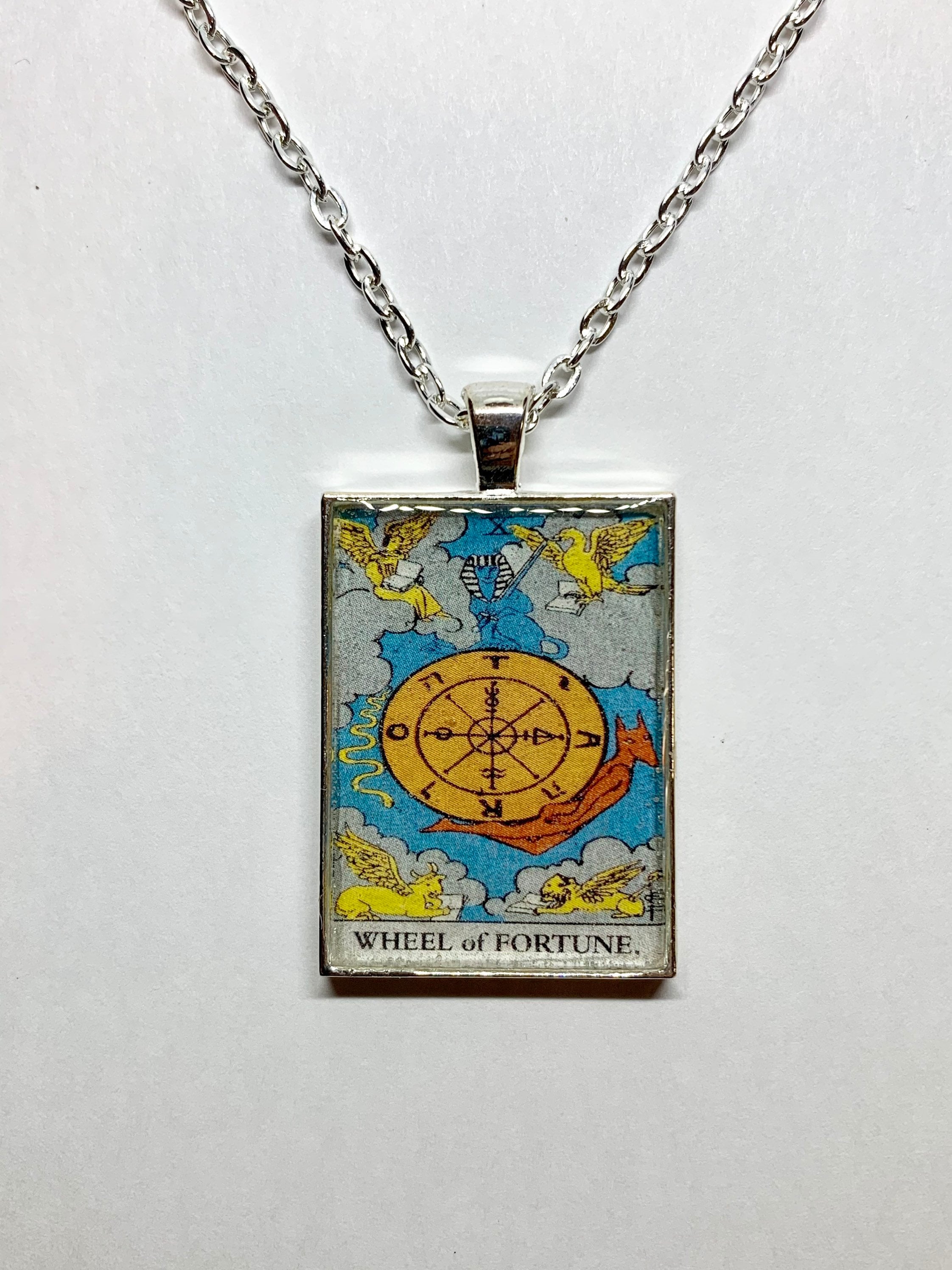 The Wheel of Fortune Necklace Tarot Card Necklace Resin Cast | Etsy