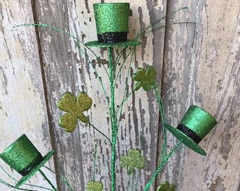 St. Patrick Day Top Hats Stem, St. Patrick's Top Hat Stem for wreaths, Spring Flowers, Keleas , Keleas Flowers