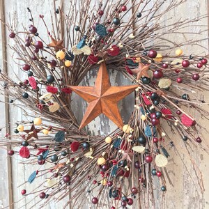 Patrotic Wreath, Patriotic wreath, Wreath for front door, Star Wreath, Texas Star Wreath, Rustic Wreath, Counrty wreath, USA wreath, Keleas