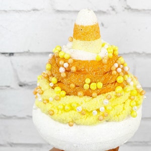 Fake Candy Corn Cupcake for wreath making and Halloween Decorations, Halloween Tiered Tray decoration for Halloween Decorations