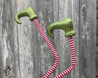 Elf leg Stem, Elf legs for Wreaths,Christmas Wreath attachment, Elf  Decor, Elf for tree, Christmas Elf, Christmas wreath attachment,Keleas