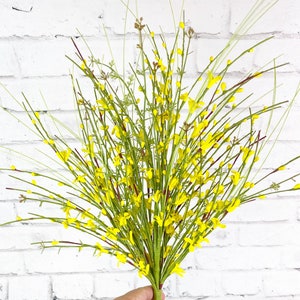 Yellow Wildflower Bush, Yellow mini flowers for wreath making, vase filler Yellow flowers and greenery, greenery and flower decor, Keleas