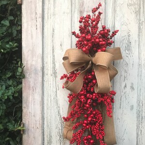 Berry Swag, Red Door swag, Christmas Swag, Winter Swag, Back door Wreath, Christmas Door Swag, Christmas Berry Wreath, Christmas Berry Swag