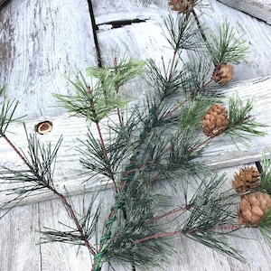 Pine with Small Pine cones Stem, Christmas greenery stems, Christmas floral, Christmas greenery for wreaths, Keleas, keleas greenery