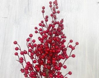 Red  Berry Stem, Berry Bush, Christmas Red Berry , Berries for wreaths, Red Berries for wreaths, Faux Berries, Red Berries, Berries, Keleas