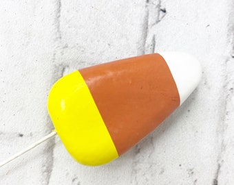 Halloween Candy Corn Pick, Halloween Stem, Artificial Candy, Faux Halloween Candy, Keleas , Supply for Wreaths, Halloween Wreaths, Keleas